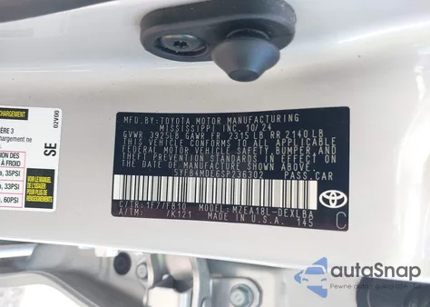 2025 Toyota Corolla Le из США, поврежденный, VIN 5YFB4MDE6SP236302